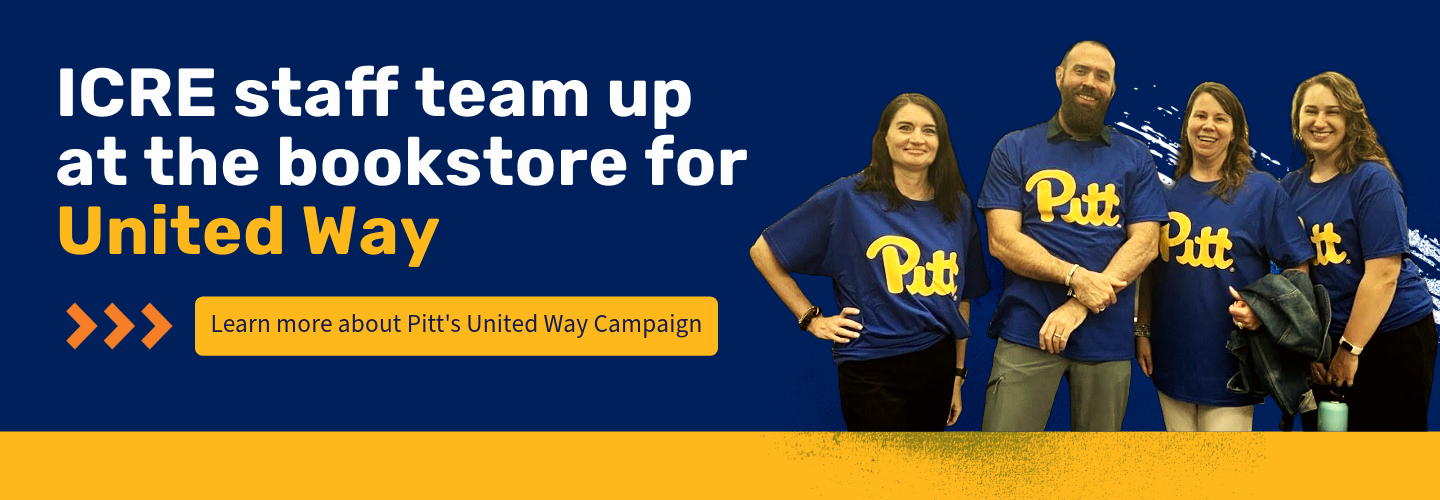 ICRE staff team up at the bookstore for United Way. Learn more about Pitt’s United Way Campaign.