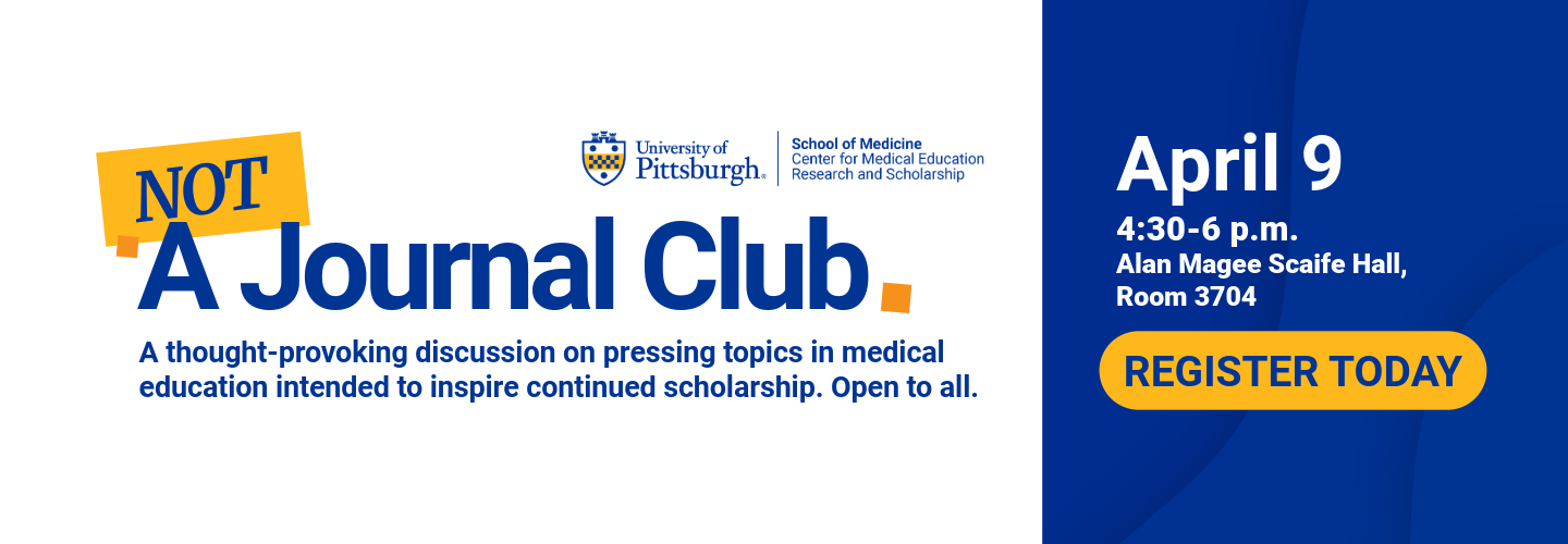 Not a journal club - register today. april 9, 4:30-6pm, Alan Magee Scaife Hall, room 3704