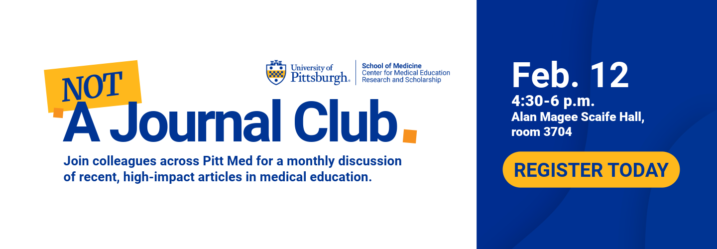 Not a journal club - register today. feb 12, 4:30-6pm, Alan Magee Scaife Hall, room 3704